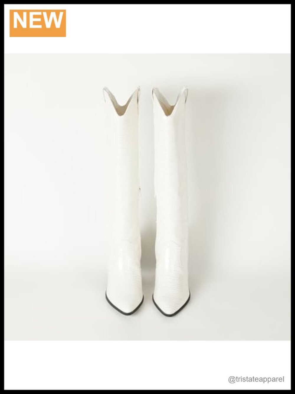 Knee-High Western Boot Faux Leather Pull-On Block Heel - Picture 6 of 6
